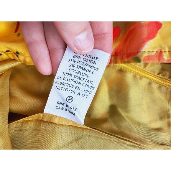 Tracy Reese Anthropologie Gainsborough Yellow Pencil Skirt 12 Artsy Vintage - Picture 5 of 9